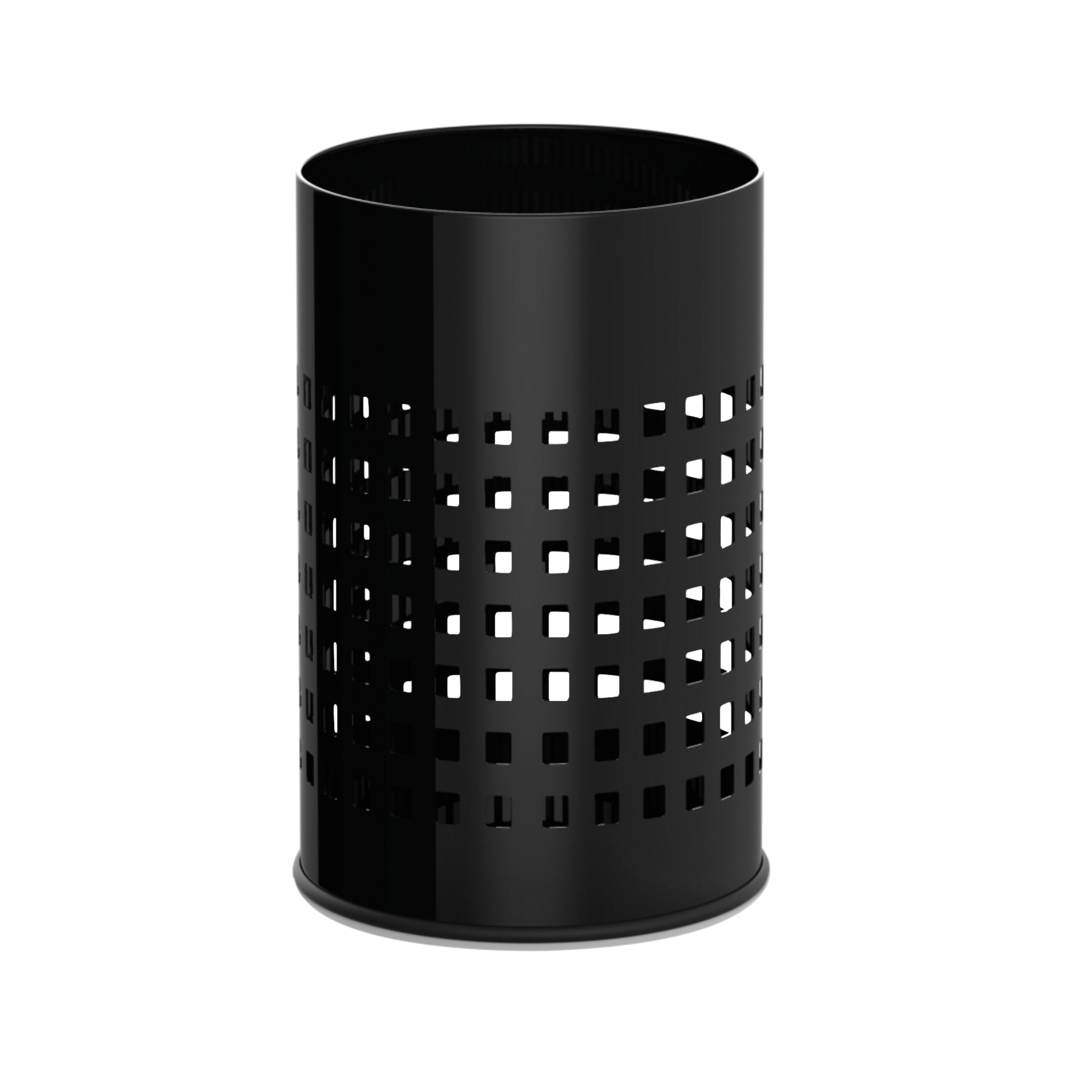 Papirkurv i sort stål med skridsikker bund – 18 liter, stilren og praktisk til kontor og mødelokale