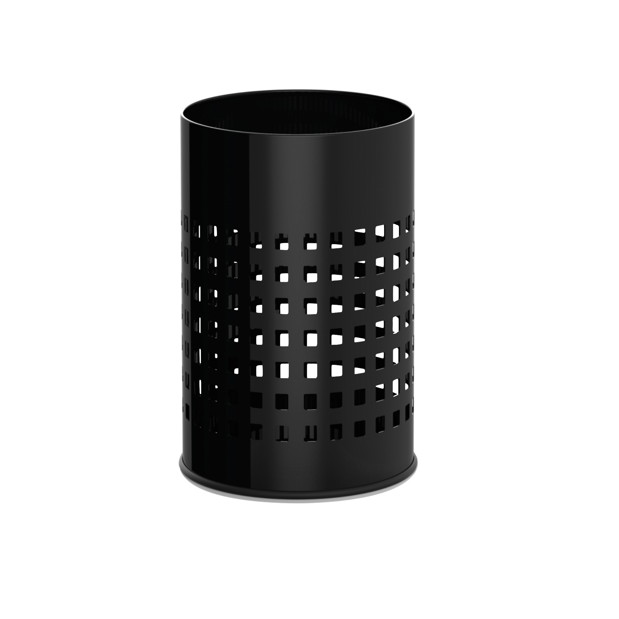 Papirkurv i sort stål med skridsikker bund – 7 liter, stilren og praktisk til kontor og mødelokale